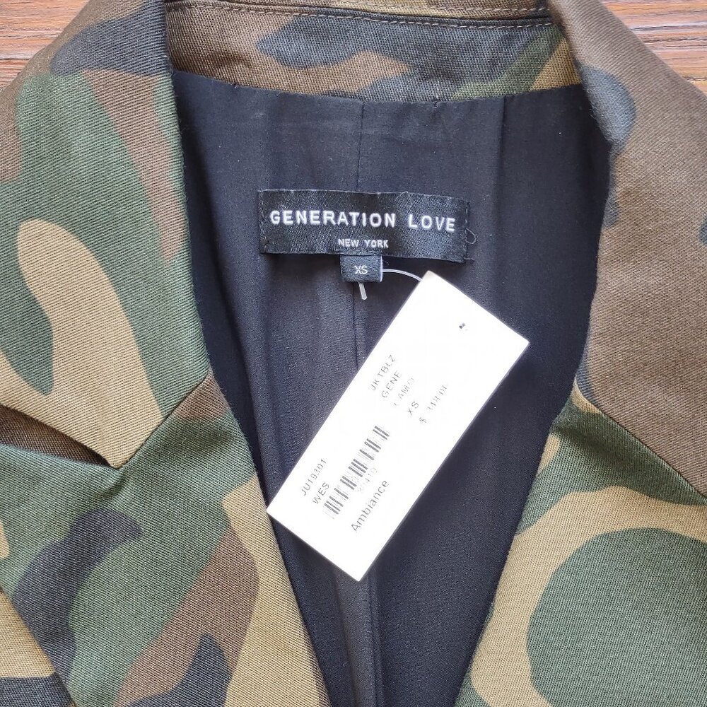 NWT Generation Love Camo Blazer Edgy Military-Inspo Utility Luxe  Size XS - Picture 12 of 15